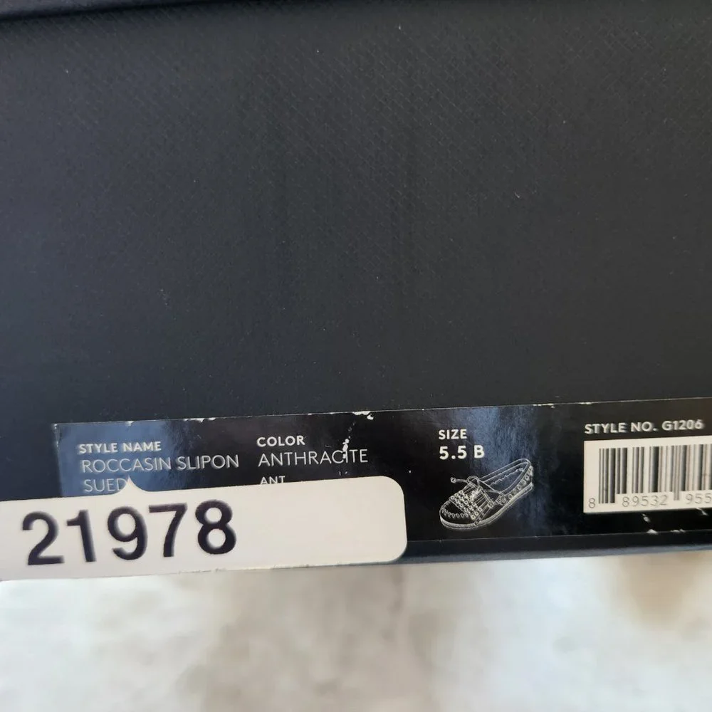 New Coach Roccasin Slip On Mocassin Flats Gold Metallic Black Size 5.5 - Picture 10 of 11